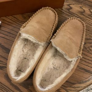 Men’s suede shearling moccasins size 10